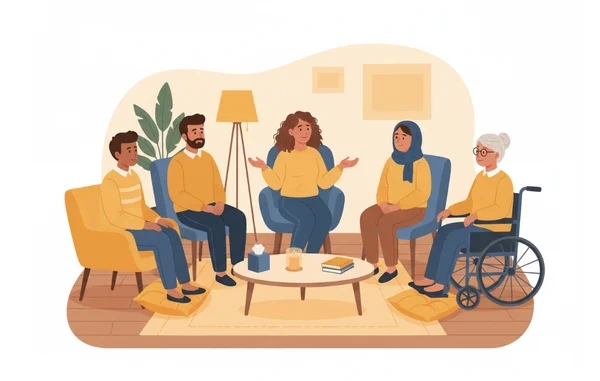 Support group session for mental health